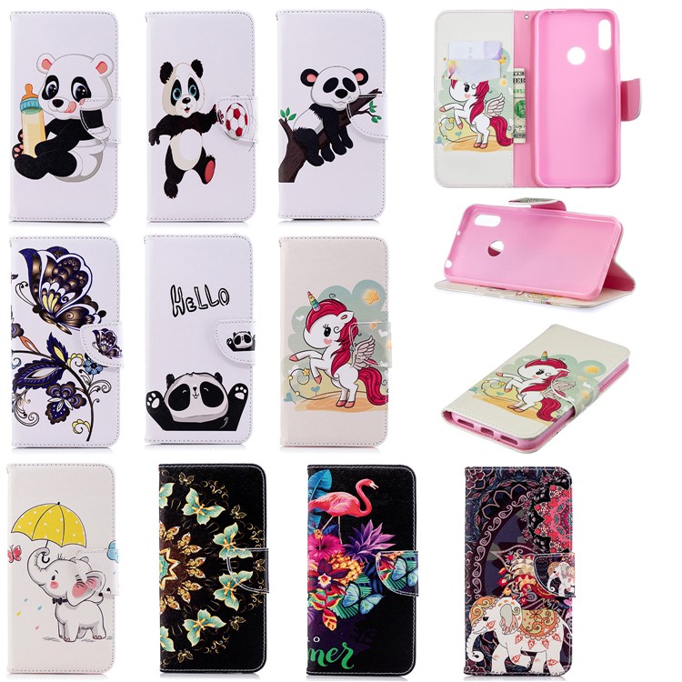 Pattern Printing Wallet Stand PU Leather Case for Y6 (2019)/Y6 Pro (2019)/Y6 Prime (2019) - Unicorn-11