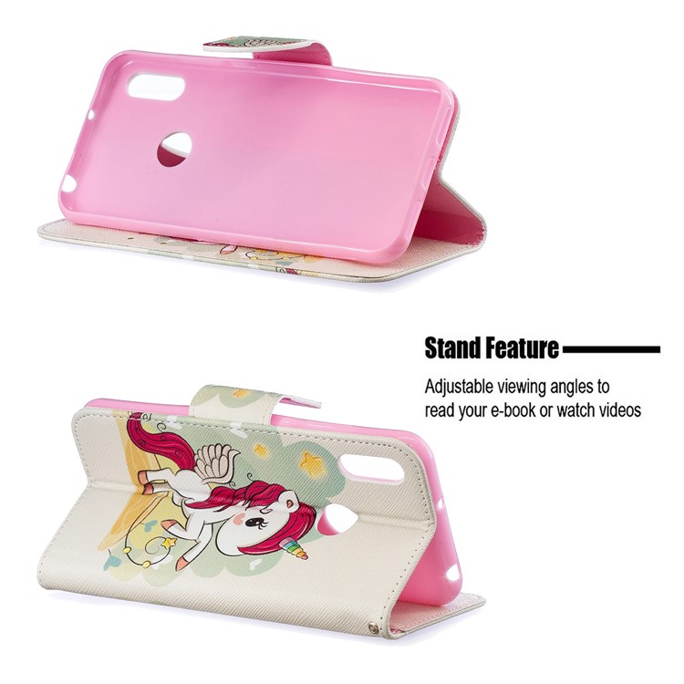 Pattern Printing Wallet Stand PU Leather Case for Y6 (2019)/Y6 Pro (2019)/Y6 Prime (2019) - Unicorn-2