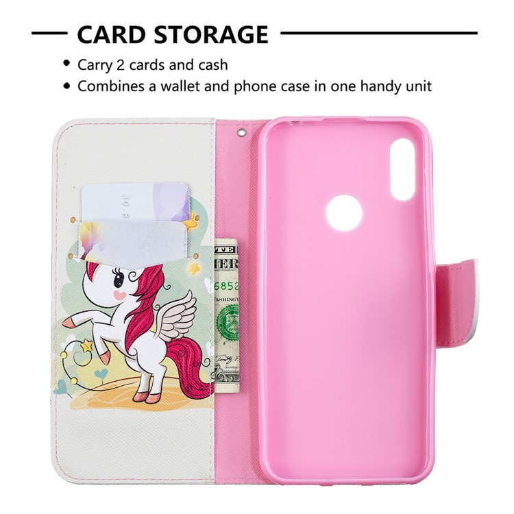 Pattern Printing Wallet Stand PU Leather Case for Y6 (2019)/Y6 Pro (2019)/Y6 Prime (2019) - Unicorn-3