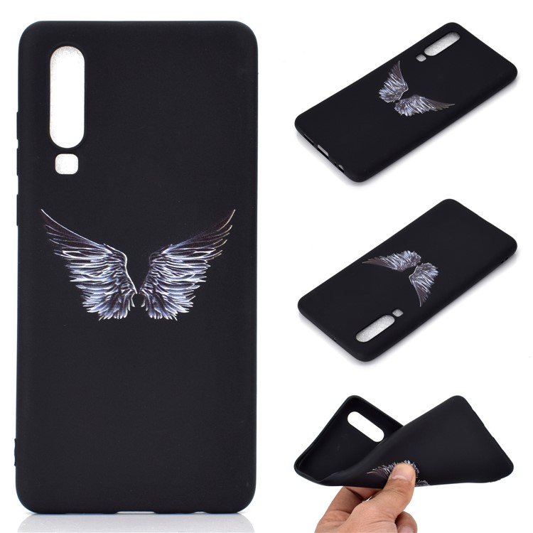 Matte Pattern Printing TPU Cell Phone Case for Huawei P30 - Wings-1