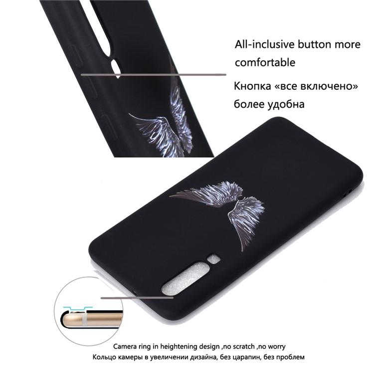 Matte Pattern Printing TPU Cell Phone Case for Huawei P30 - Wings-7