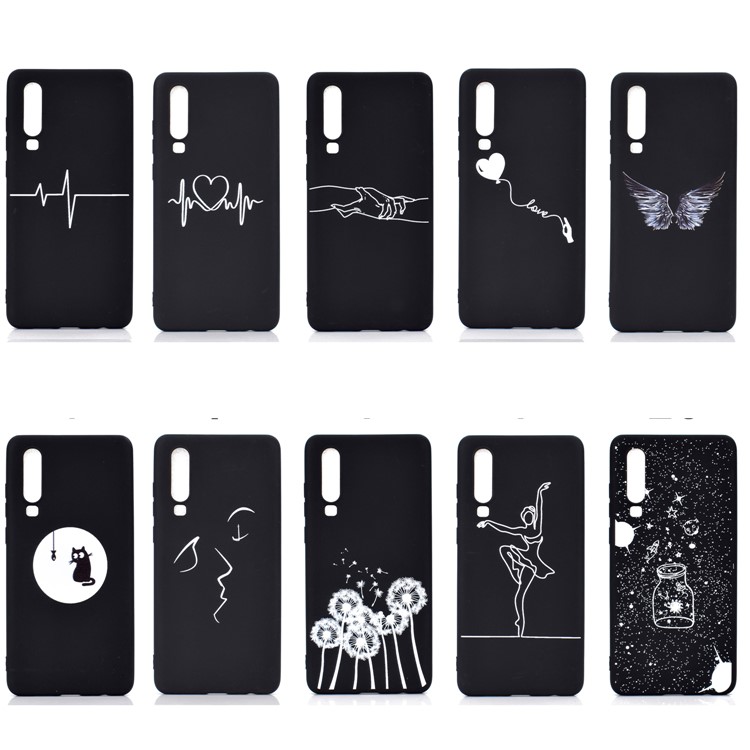 Matte Pattern Printing TPU Cell Phone Case for Huawei P30 - Wings-9