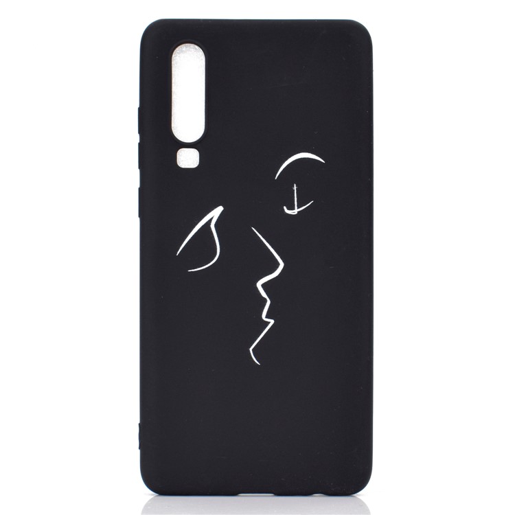 Matte Pattern Printing TPU Cell Phone Case for Huawei P30 - Abstract Face-2