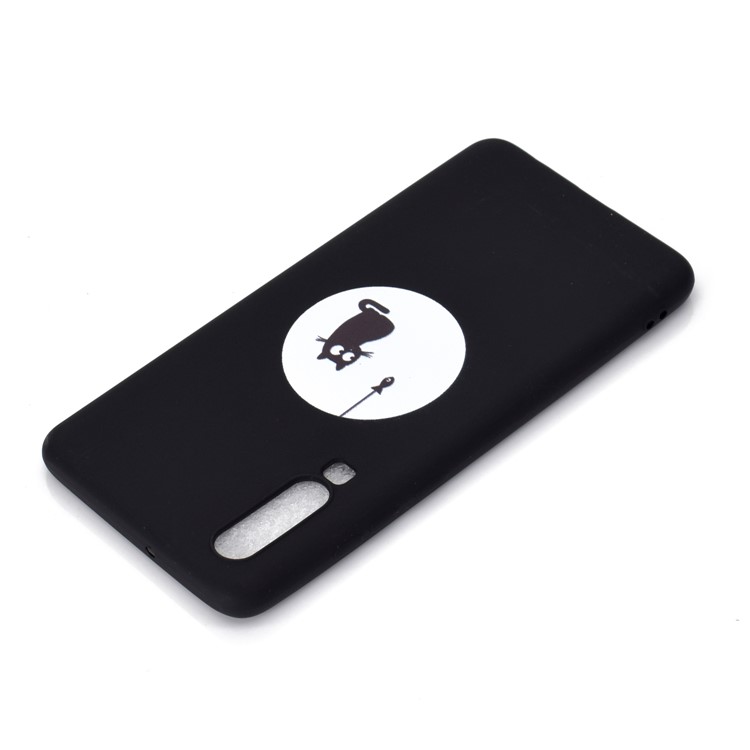 Matte Pattern Printing TPU Cell Phone Case for Huawei P30 - Cat and Fish-4