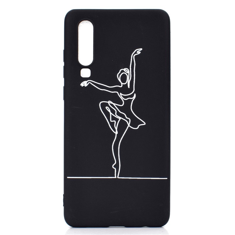 Matte Pattern Printing TPU Cell Phone Case for Huawei P30 - Girl Dancing Ballet-2