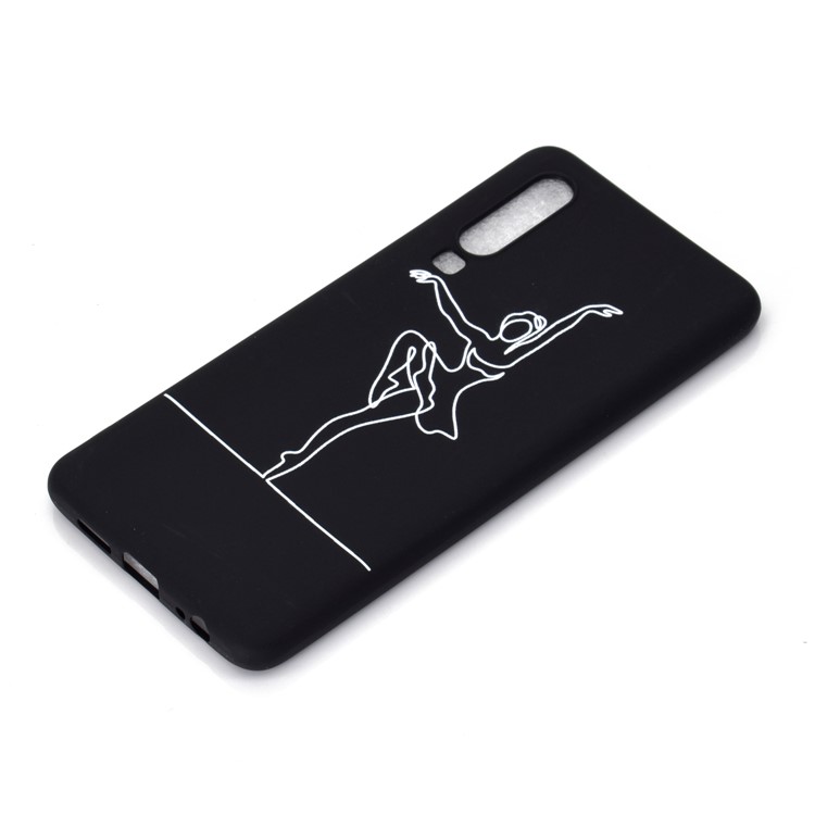 Matte Pattern Printing TPU Cell Phone Case for Huawei P30 - Girl Dancing Ballet-3
