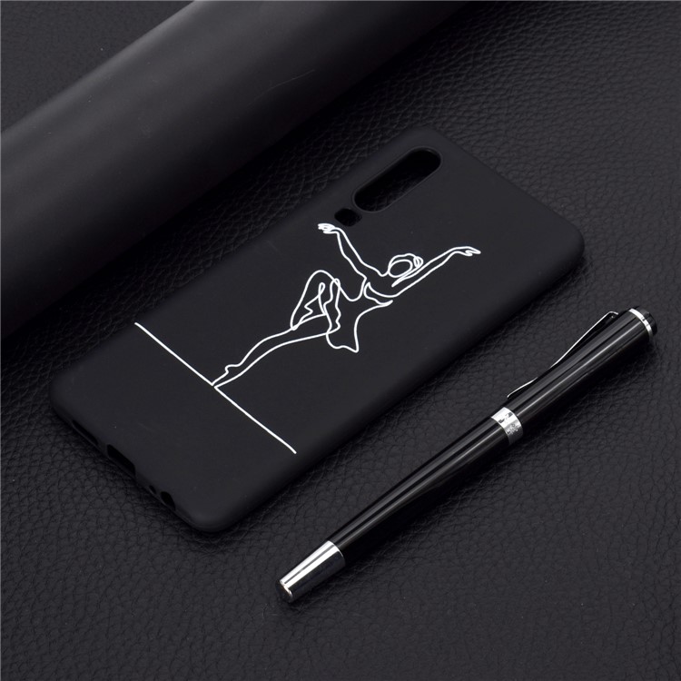 Matte Pattern Printing TPU Cell Phone Case for Huawei P30 - Girl Dancing Ballet-6
