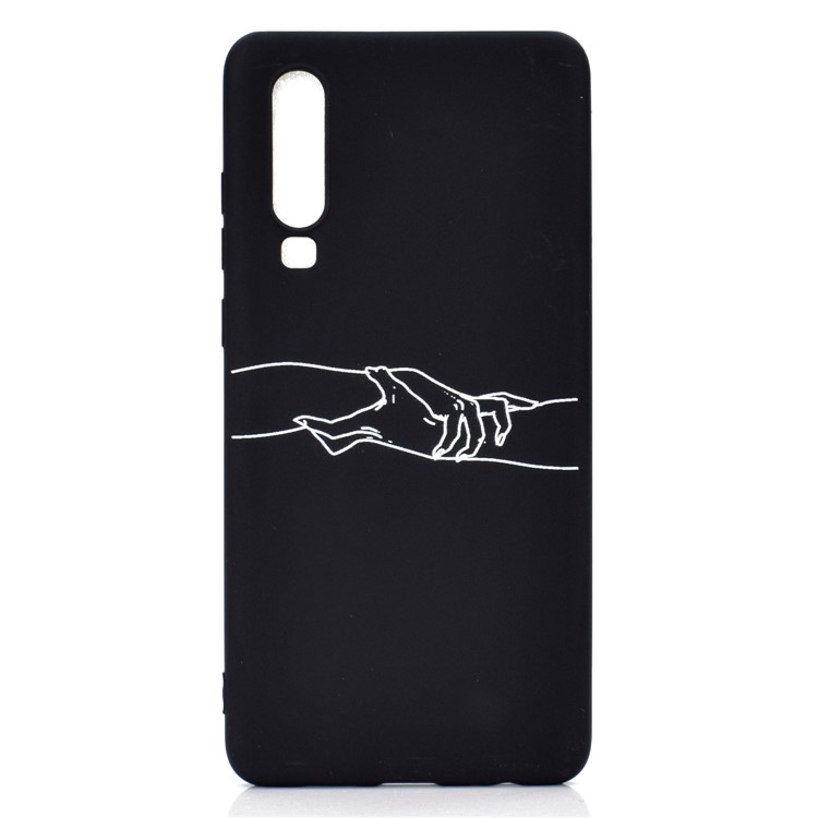 Matte Pattern Printing TPU Cell Phone Case for Huawei P30 - Hand in Hand-2
