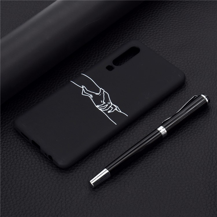 Matte Pattern Printing TPU Cell Phone Case for Huawei P30 - Hand in Hand-6