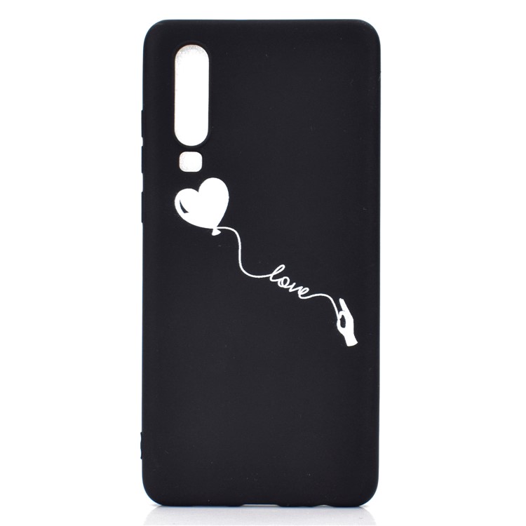 Matte Pattern Printing TPU Cell Phone Case for Huawei P30 - Heart and Love-2