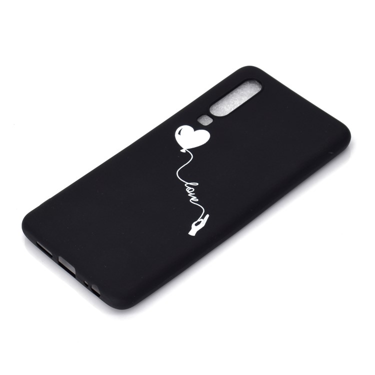 Matte Pattern Printing TPU Cell Phone Case for Huawei P30 - Heart and Love-3