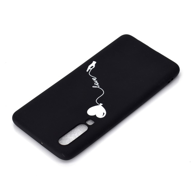 Matte Pattern Printing TPU Cell Phone Case for Huawei P30 - Heart and Love-4