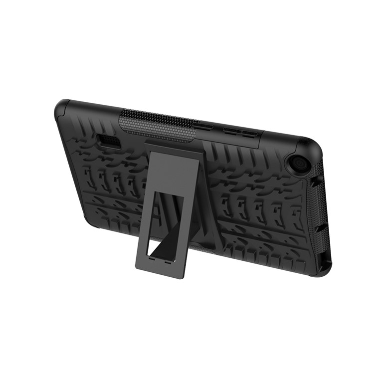 2-in-1 Tyre Pattern PC TPU Hybrid Case with Kickstand for Huawei MediaPad T3 7.0 Wi-Fi (BG2-W09) - Black-7