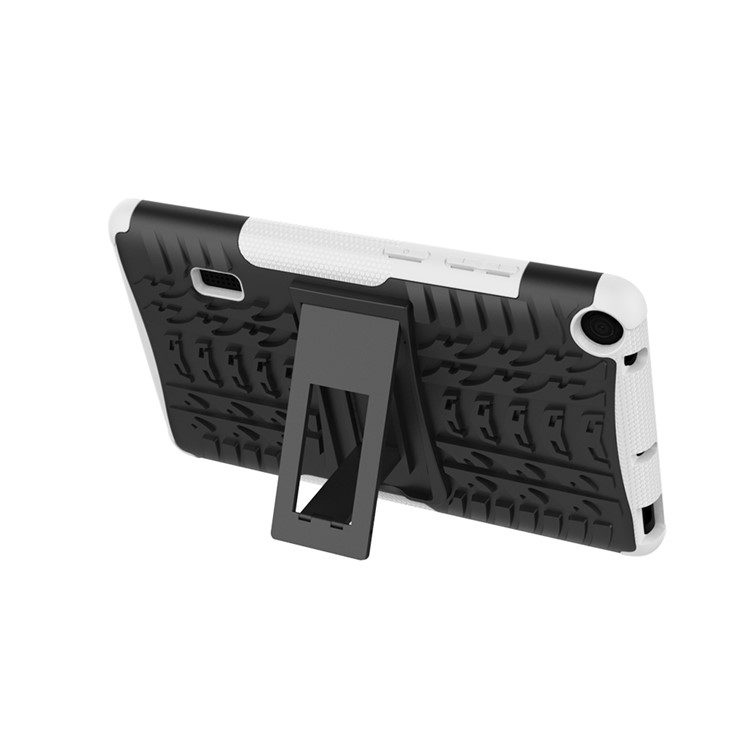 2-in-1 Tyre Pattern PC TPU Hybrid Case with Kickstand for Huawei MediaPad T3 7.0 Wi-Fi (BG2-W09) - White-7