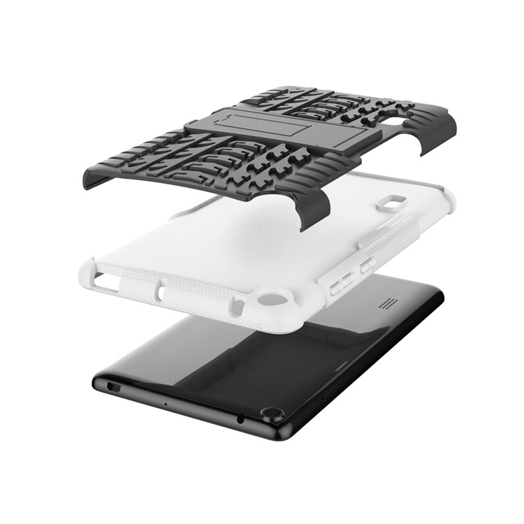 2-in-1 Tyre Pattern PC TPU Hybrid Case with Kickstand for Huawei MediaPad T3 7.0 Wi-Fi (BG2-W09) - White-8