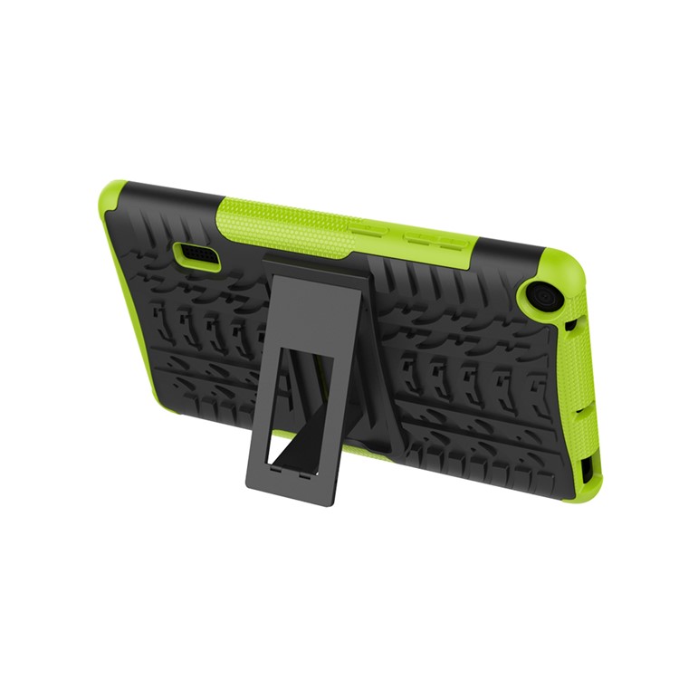 2-in-1 Tyre Pattern PC TPU Hybrid Case with Kickstand for Huawei MediaPad T3 7.0 Wi-Fi (BG2-W09) - Green-7