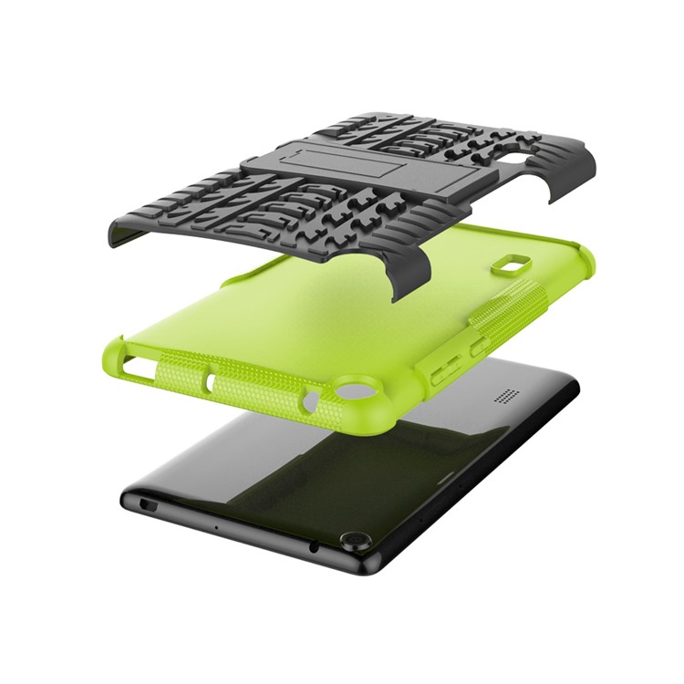 2-in-1 Tyre Pattern PC TPU Hybrid Case with Kickstand for Huawei MediaPad T3 7.0 Wi-Fi (BG2-W09) - Green-8