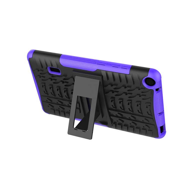 2-in-1 Tyre Pattern PC TPU Hybrid Case with Kickstand for Huawei MediaPad T3 7.0 Wi-Fi (BG2-W09) - Purple-8