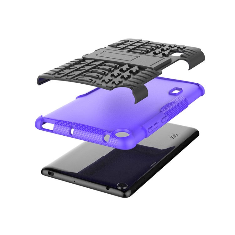 2-in-1 Tyre Pattern PC TPU Hybrid Case with Kickstand for Huawei MediaPad T3 7.0 Wi-Fi (BG2-W09) - Purple-9