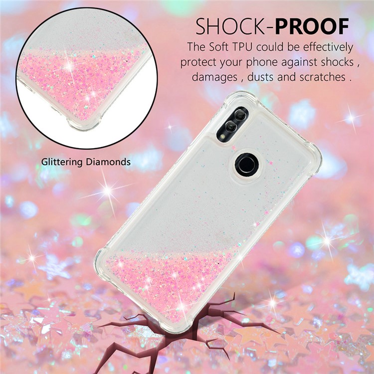 Dynamic Quicksand Shock-absorbing TPU Back Shell for Huawei Honor 10 Lite/P Smart (2019) - Pink-5