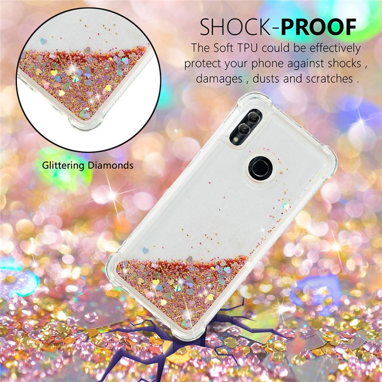 Dynamic Quicksand Shock-absorbing TPU Back Shell for Huawei Honor 10 Lite/P Smart (2019) - Gold-5