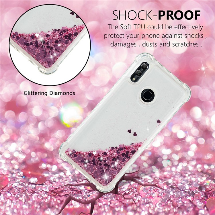 Dynamic Quicksand Shock-absorbing TPU Back Shell for Huawei Honor 10 Lite/P Smart (2019) - Wine Red-5