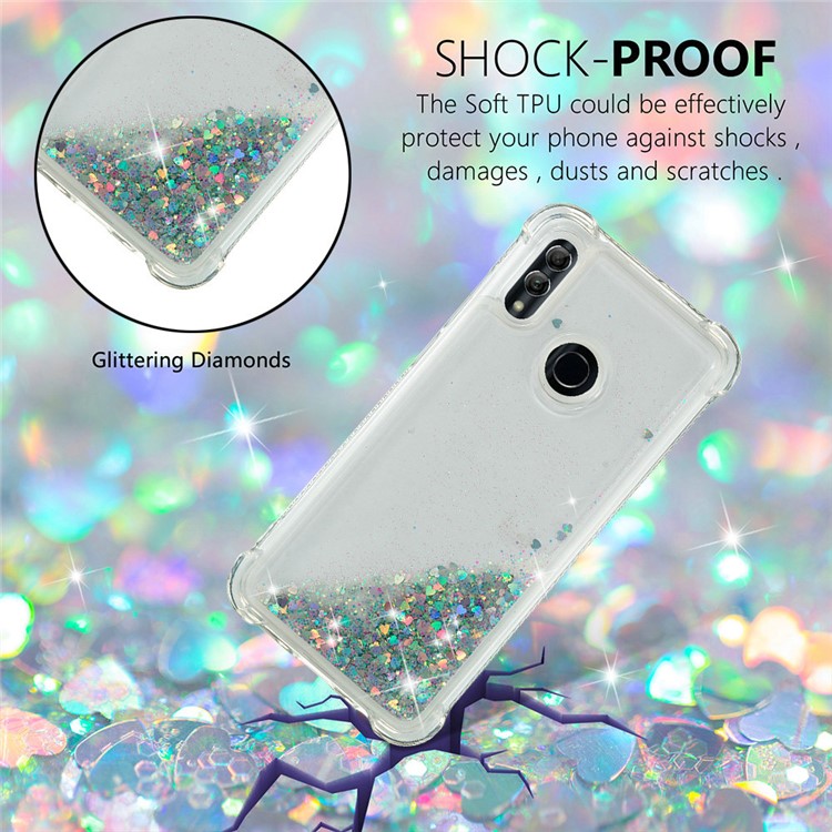 Dynamic Quicksand Shock-absorbing TPU Back Shell for Huawei Honor 10 Lite/P Smart (2019) - Cyan-5