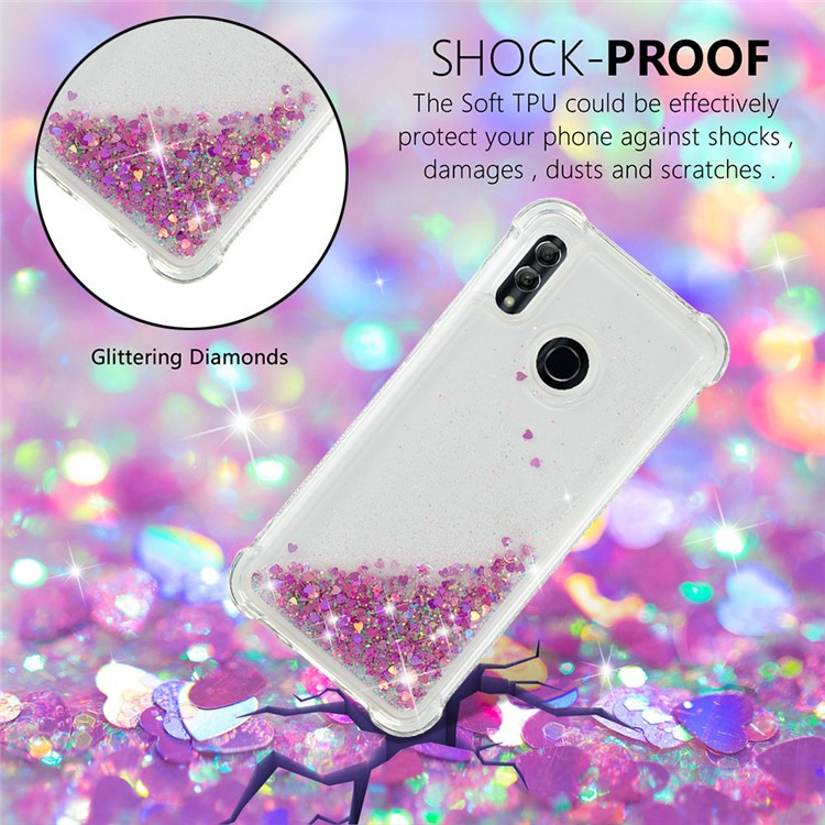 Dynamic Quicksand Shock-absorbing TPU Back Shell for Huawei Honor 10 Lite/P Smart (2019) - Light Purple-5