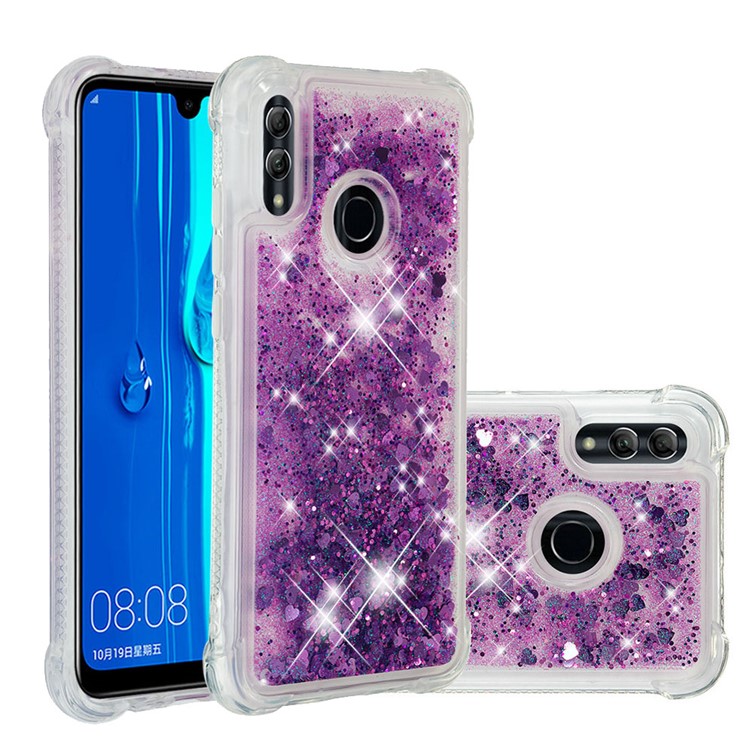 Dynamic Quicksand Shock-absorbing TPU Back Shell for Huawei Honor 10 Lite/P Smart (2019) - Dark Purple-1