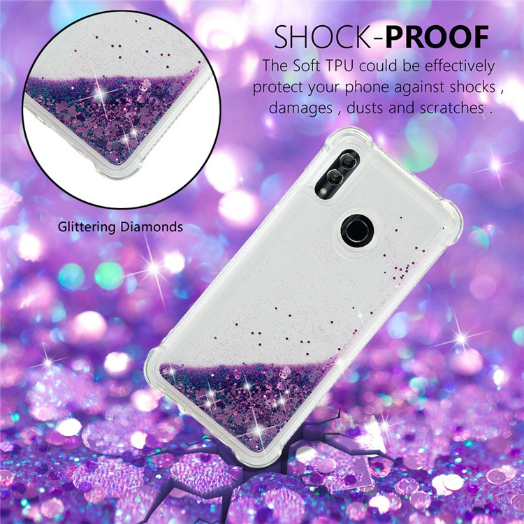 Dynamic Quicksand Shock-absorbing TPU Back Shell for Huawei Honor 10 Lite/P Smart (2019) - Dark Purple-5