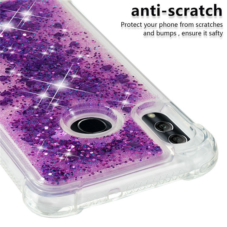 Dynamic Quicksand Shock-absorbing TPU Back Shell for Huawei Honor 10 Lite/P Smart (2019) - Dark Purple-6