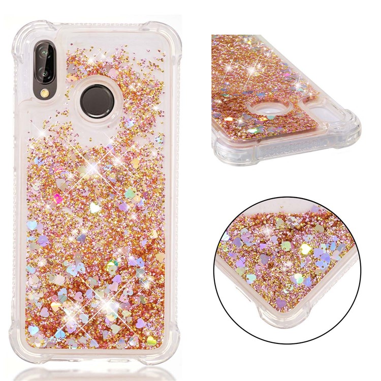 Dynamic Quicksand Shock-absorbing TPU Cover for Huawei P20 Lite / Nova 3e - Gold-1