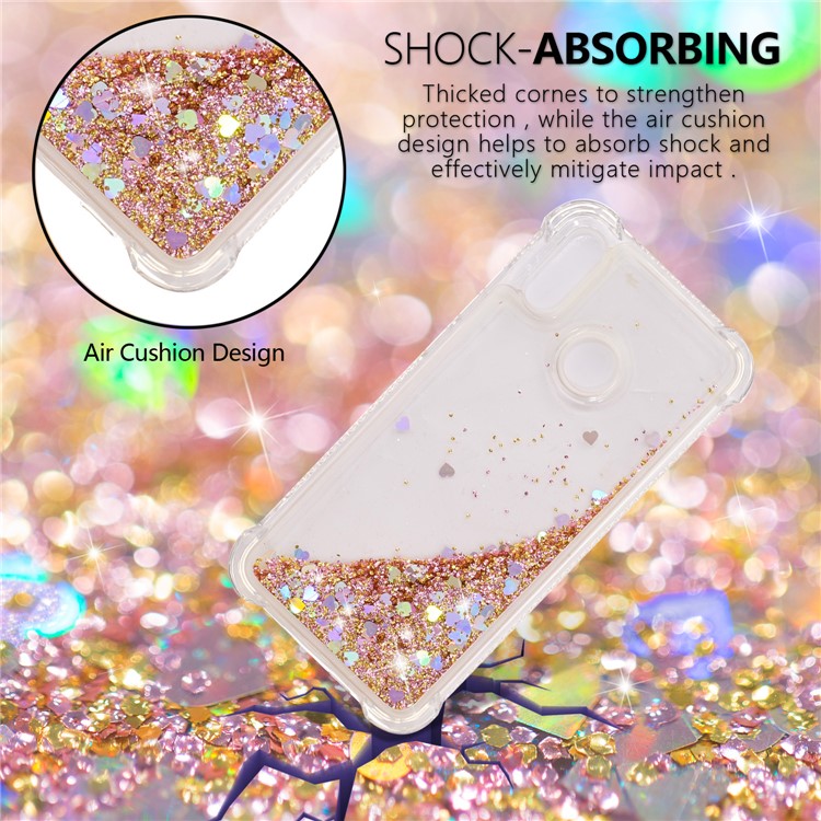 Dynamic Quicksand Shock-absorbing TPU Cover for Huawei P20 Lite / Nova 3e - Gold-5