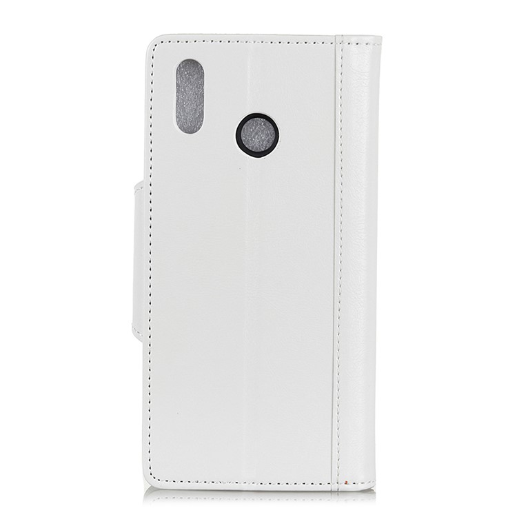 Textured PU Leather Wallet Stand Mobile Shell for Huawei Y6 (2019) - White-11