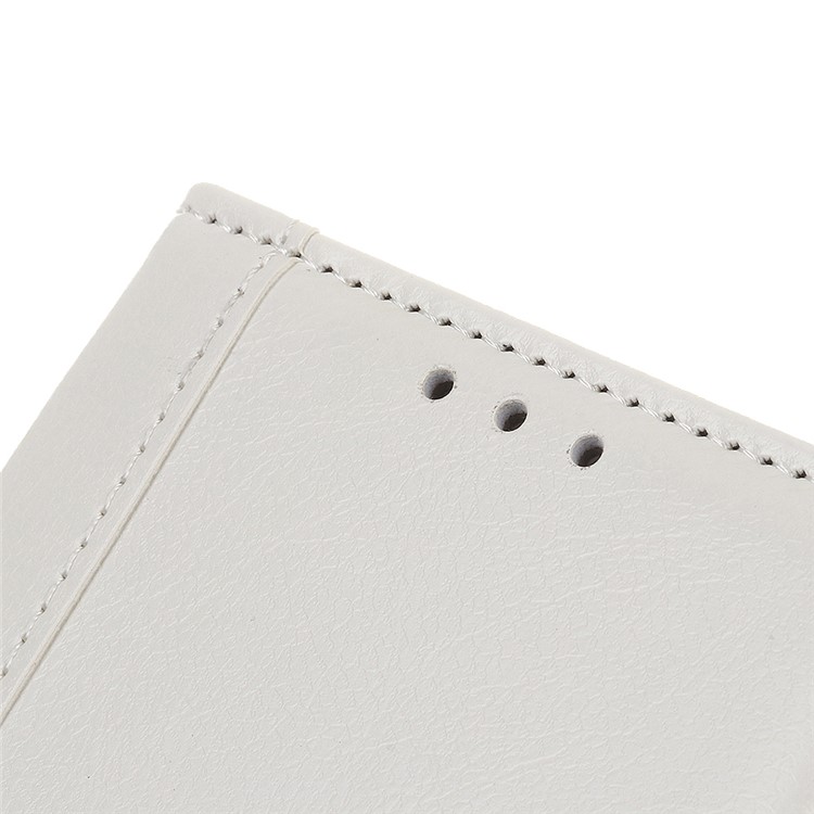 Textured PU Leather Wallet Stand Mobile Shell for Huawei Y6 (2019) - White-5