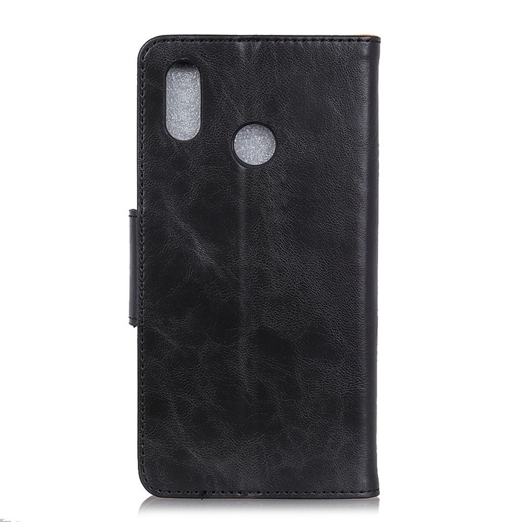 Crazy Horse Split Leather Protector Cover for Huawei Y6 (2019) - Black-11