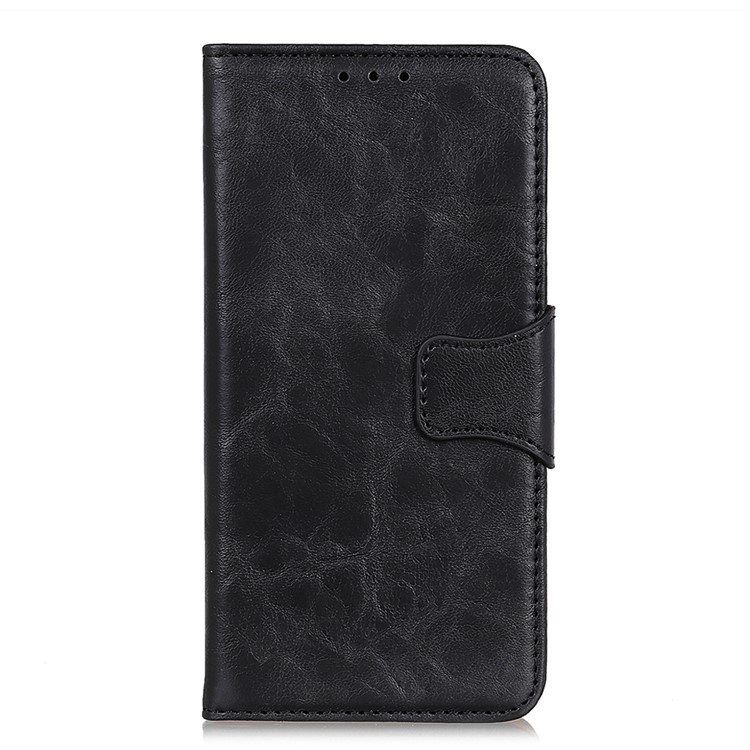 Crazy Horse Split Leather Protector Cover for Huawei Y6 (2019) - Black-2