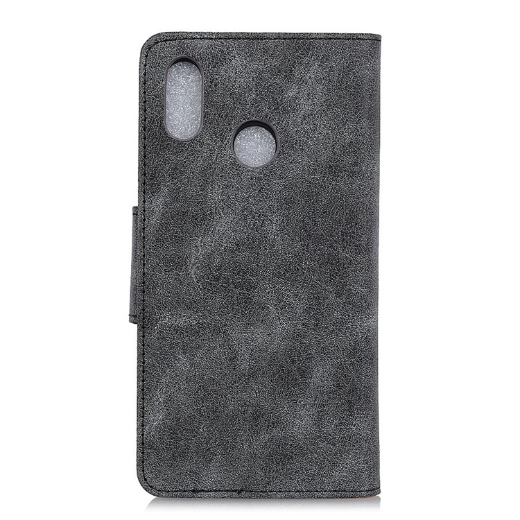 Vintage Style Wallet Stand Split Leather Phone Case for Huawei Y6 (2019) - Grey-11