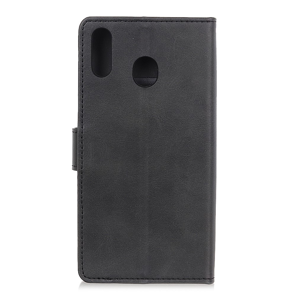 Matte PU Leather Stand Case Magnetic Mobile Shell for Huawei Y6 (2019) - Black-11