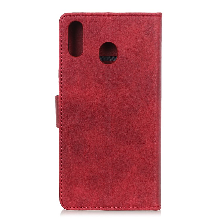 Matte PU Leather Stand Case Magnetic Mobile Shell for Huawei Y6 (2019, with Fingerprint Sensor) / Y6 Prime (2019) - Red-10