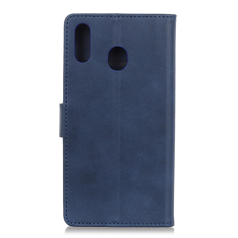 Matte PU Leather Stand Case Magnetic Mobile Shell for Huawei Y6 (2019, with Fingerprint Sensor) / Y6 Prime (2019) - Blue-11