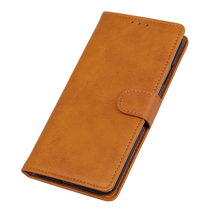 Matte PU Leather Stand Case Magnetic Mobile Shell for Huawei Y6 (2019, with Fingerprint Sensor) / Y6 Prime (2019) - Brown-4