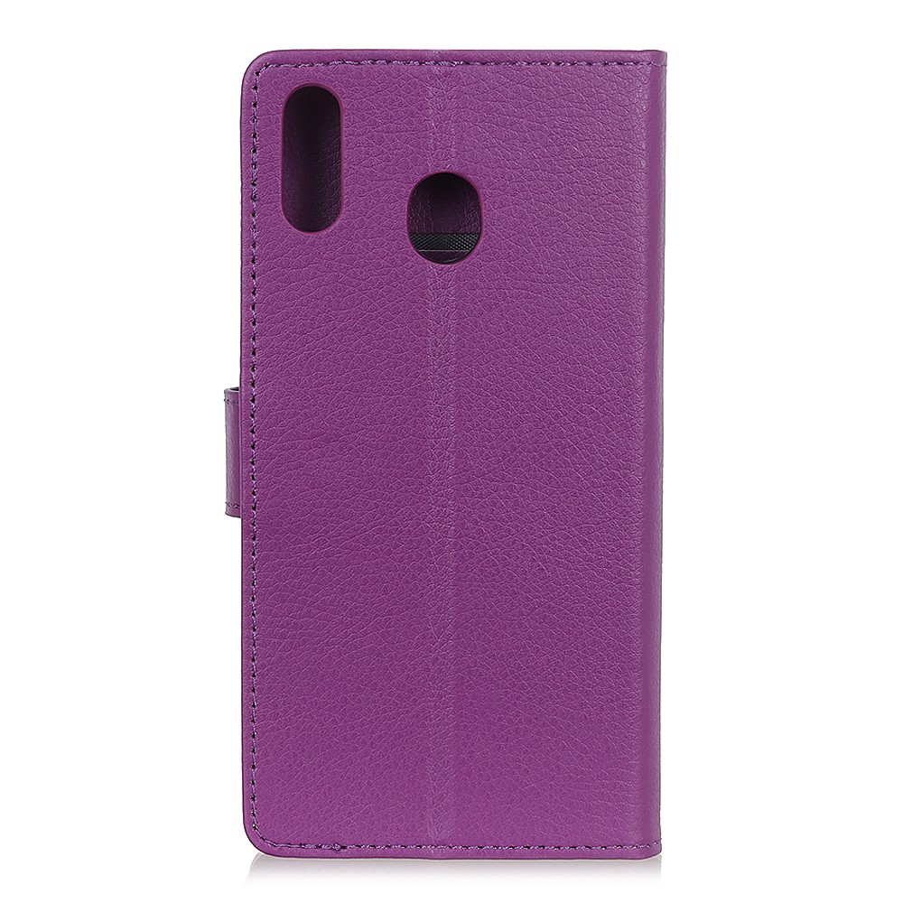 Lichia Pele PU Carteira De Couro Para Huawei Y6 (2019) - Roxa-11