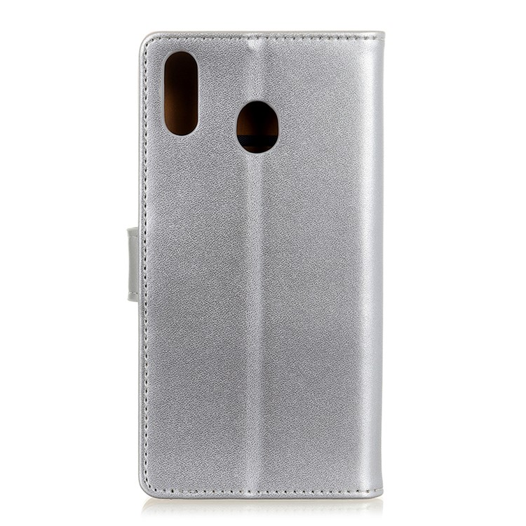 Wallet Stand Leather Protective Case for Huawei Y6 (2019, with Fingerprint Sensor) / Y6 Prime (2019) - Silver-11