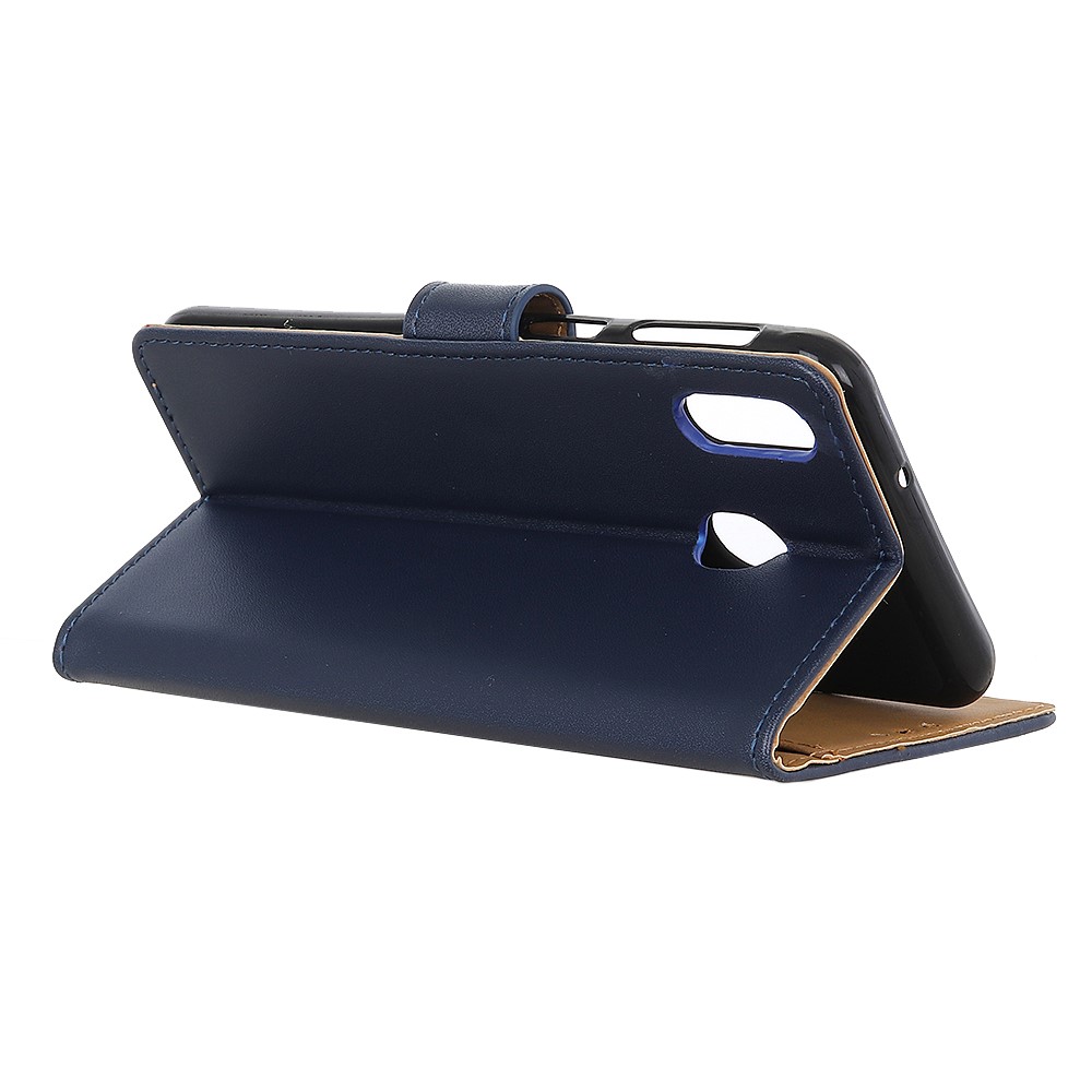 Funda Protectora De Cuero De Soporte De Billetera Para Huawei Y6 (2019, Con Sensor De Huellas Dactilares) / Y6 Prime (2019) - Azul Oscuro-10