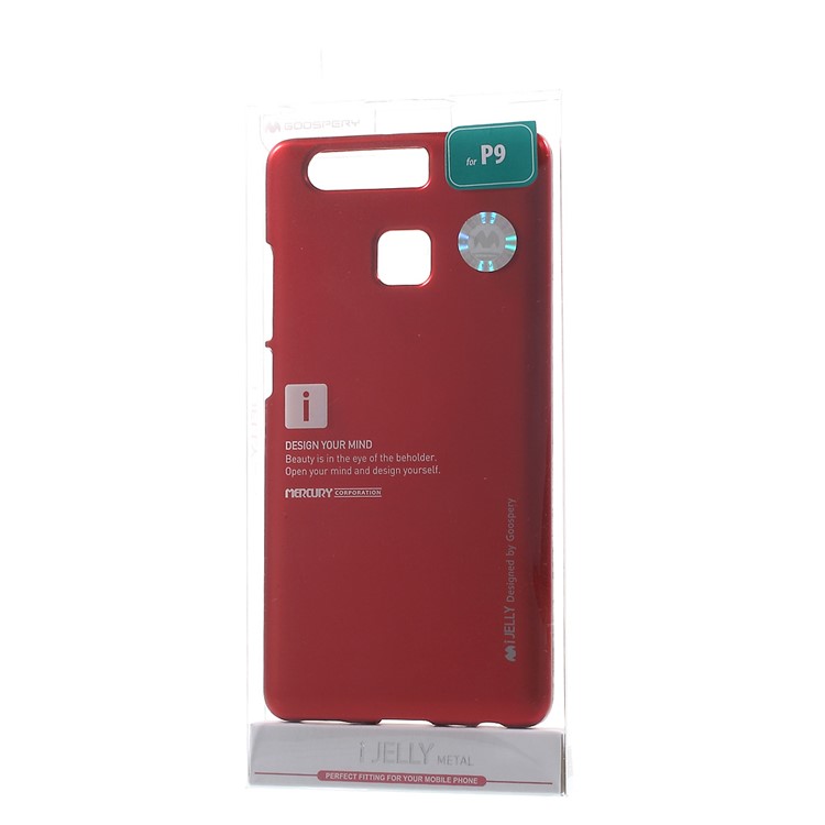 MERCURY GOOSPERY i JELLY for Huawei P9 Metallic Finish TPU Back Case - Red-7