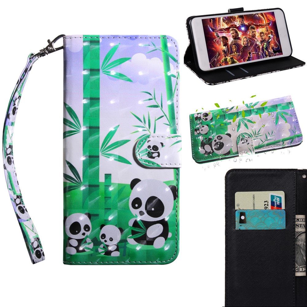 Leichte Stelle Dekor Gemustert Leder Brieftasche Hülle Für Huawei P30 Lite New Edition/P30 Lite/nova 4e - Pandas