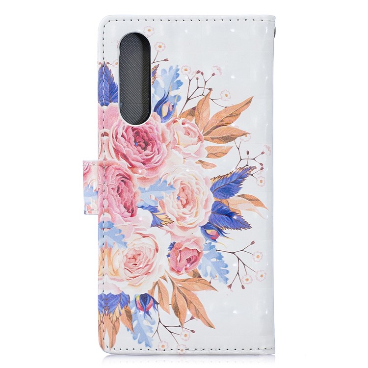 For Huawei P30 Light Spot Decor Pattern Printing Wallet Leather Cover - Vivid Flowers-3