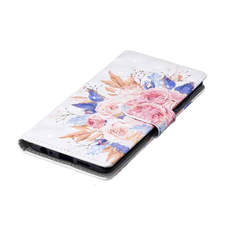 For Huawei P30 Light Spot Decor Pattern Printing Wallet Leather Cover - Vivid Flowers-6