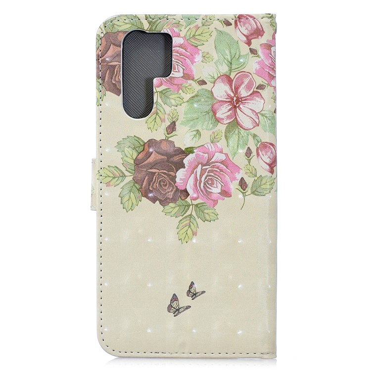 Light Spot Decor Patterned Leather Stand Wallet Case for Huawei P30 Pro - Fresh Flowers-3